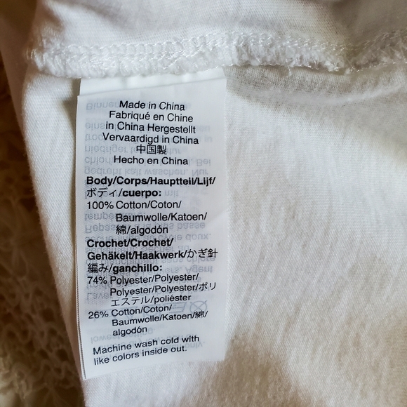 J Crew Factory NWT Crochet Tank Top, White, Size S - Picture 6 of 7